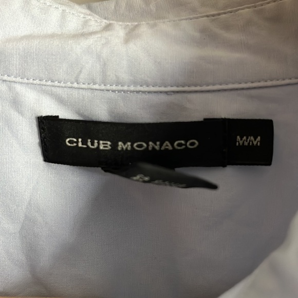 CLUB Monaco light blue cotton button down blouse womens medium - Picture 3 of 7